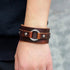 braunes rohleder armband herren manschette breitarmband uniqal sale